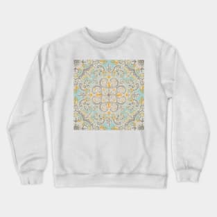 Gypsy Floral in Soft Neutrals, Grey & Yellow on Sage Crewneck Sweatshirt